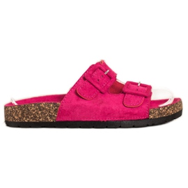 SHELOVET Comfortable Slippers With Buckles pink