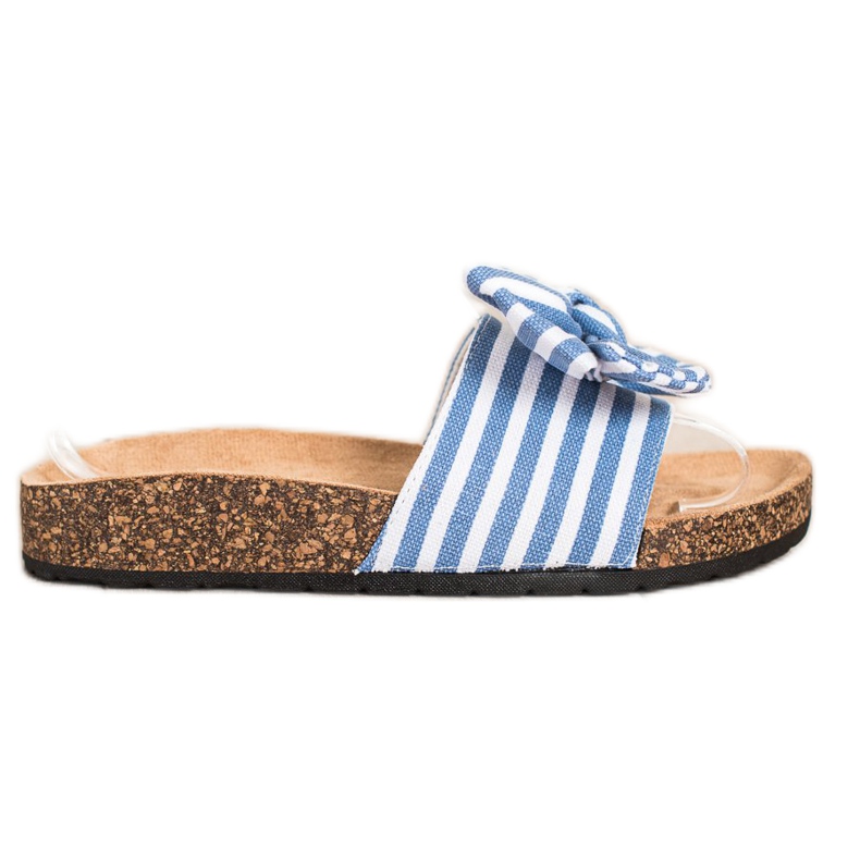 SHELOVET Fashionable Striped Slippers white blue