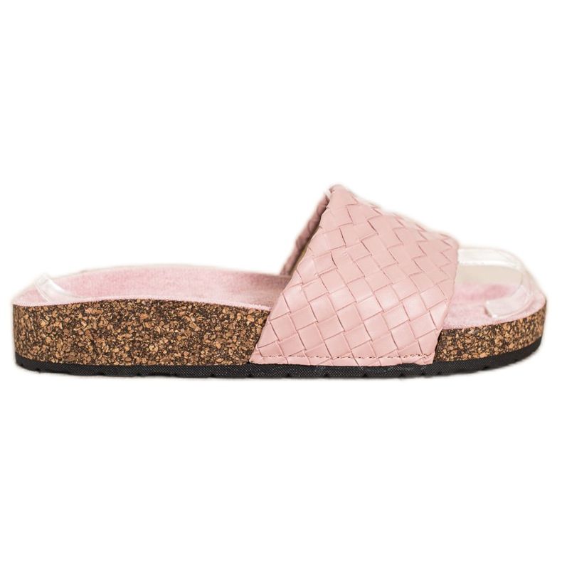 SHELOVET Fashionable Braided Slippers pink