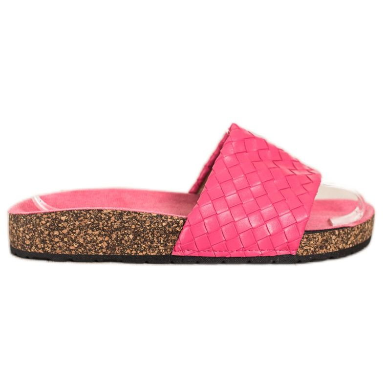 SHELOVET Fashionable woven slippers pink
