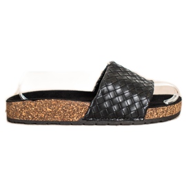 SHELOVET Fashionable Braided Slippers black SHELOVET Fashionable Braided Slippers black