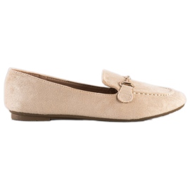 VINCEZA Glitter Moccasins beige
