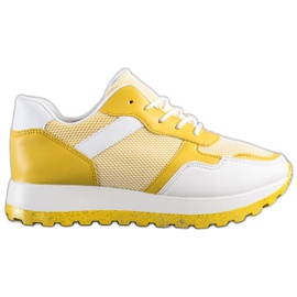 Bestelle Sneakers With Glitter Platform white yellow