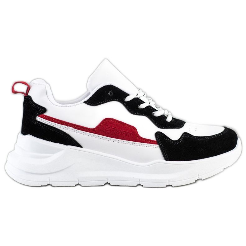 SHELOVET Sneakers With Suede Inserts white black