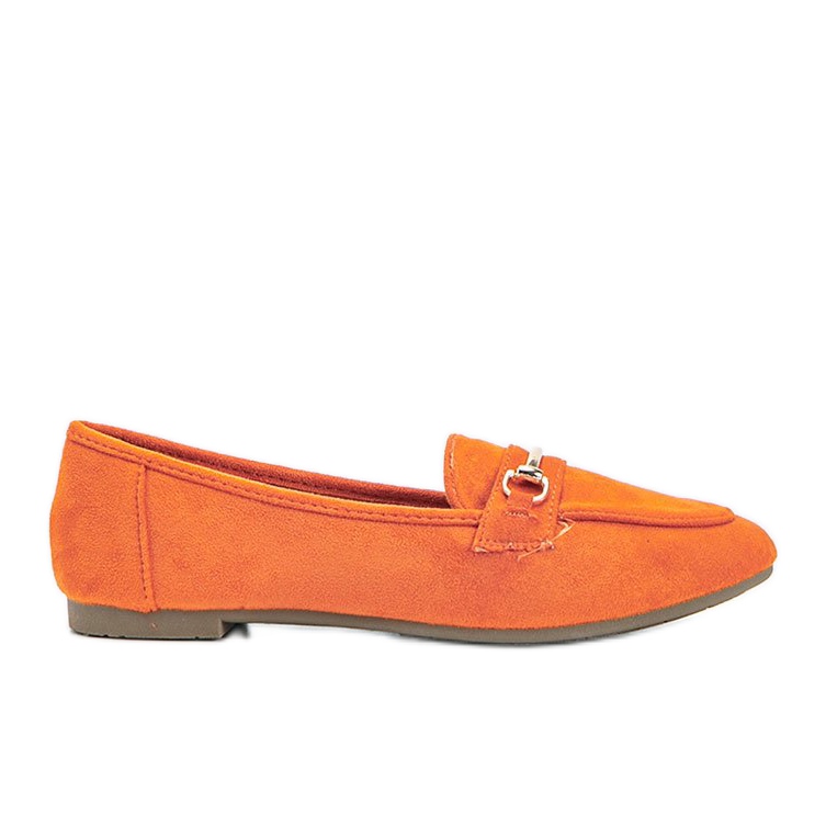 Orange Brynn eco suede loafers