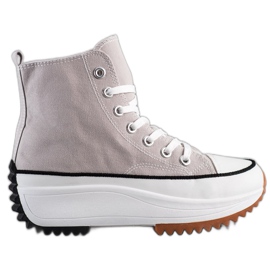 SHELOVET High Sneakers On The Platform grey