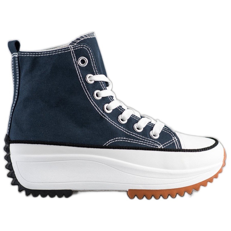 SHELOVET High Sneakers On The Platform navy blue
