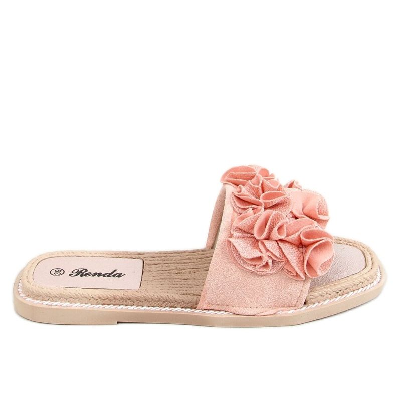 Slippers with flowers pink 35-219 Pink Slippers with flowers pink 35-219 Pink