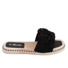 Black Flip-flops with flowers 35-219 Black Black Flip-flops with flowers 35-219 Black
