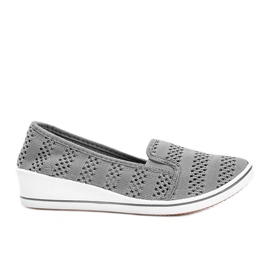 Gray openwork wedge sneakers Los Angeles grey