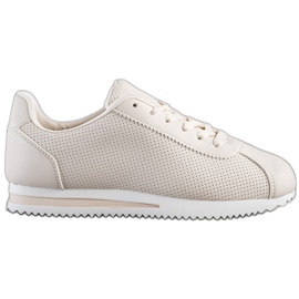 SHELOVET Stylish openwork sneakers beige