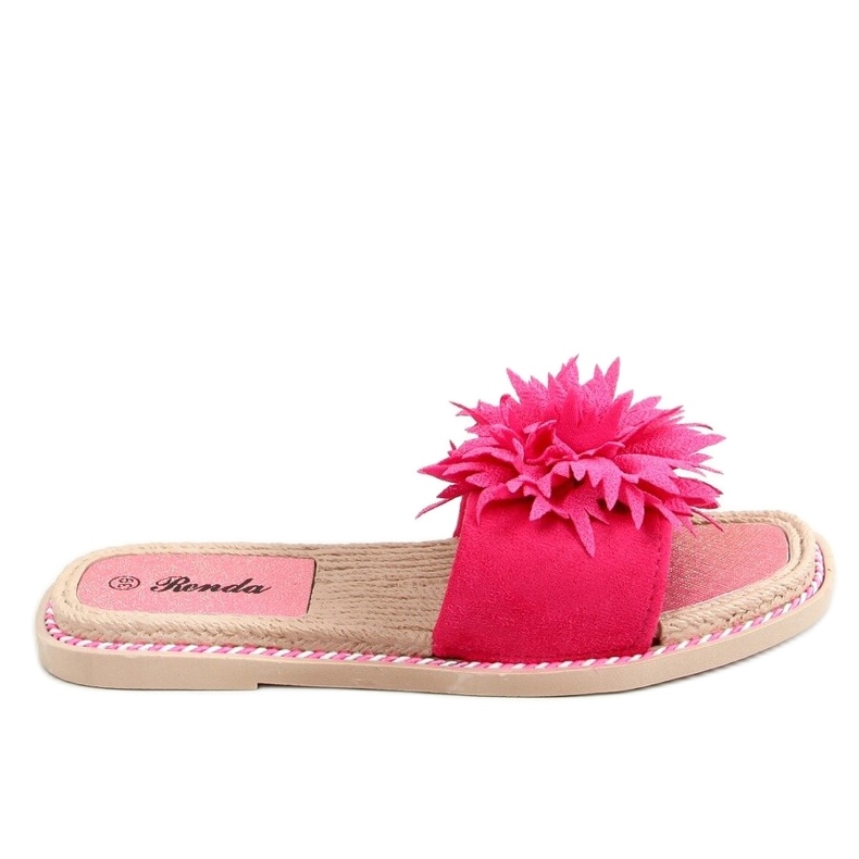 Slippers with fuchsia flowers 35-218 Plum Red pink