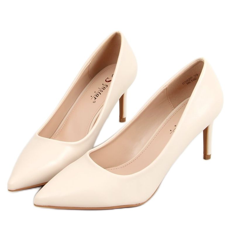 Stilettos low heel beige CD62P Beige