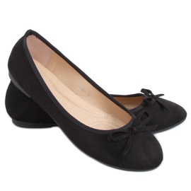 Black suede ballerinas 9F116 Black