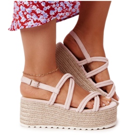 PS1 Beige Platform Sandals With Braided Beige Crazy In Love
