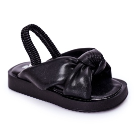 FR1 Children's Sandals With Cuff Black Bubble Gum