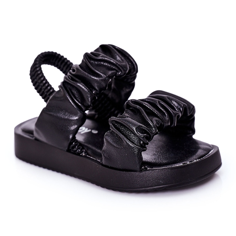 FR1 Children's Sandals With Ribbed Black Sweetness
