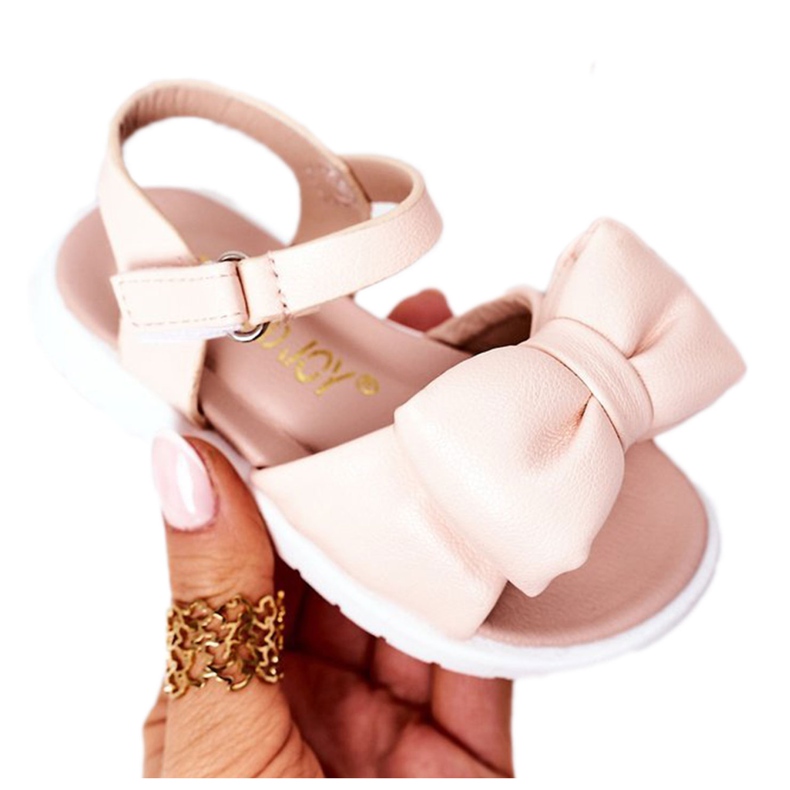 FR1 Children's Sandals With A Bow Pink Abbie