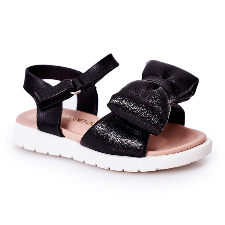 FR1 Children's Sandals With A Bow Black Abbie