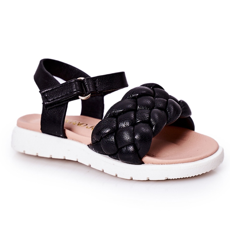 Children's Sandals With Braided Black Adella Children's Sandals With Braided Black Adella