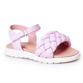 FR1 Children's Sandals With Braided Violet Adella purple