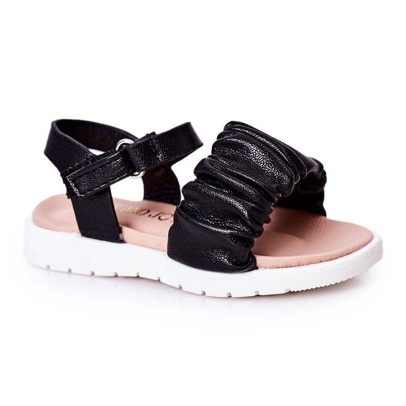 FR1 Children's Black Aimy Sandals With Velcro FR1 Children's Black Aimy Sandals With Velcro