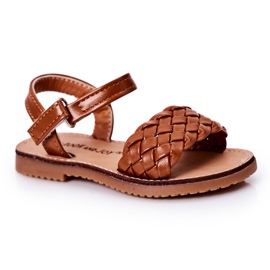 Children's Sandals With Braided Camel Bailly brown