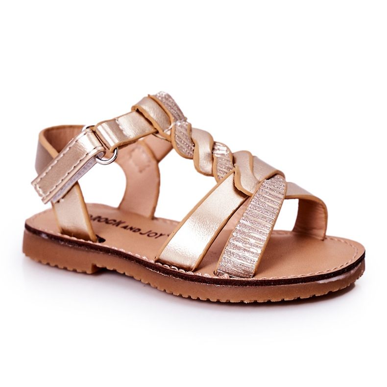 FR1 Children's Sandals With Brocade Golden Batilda