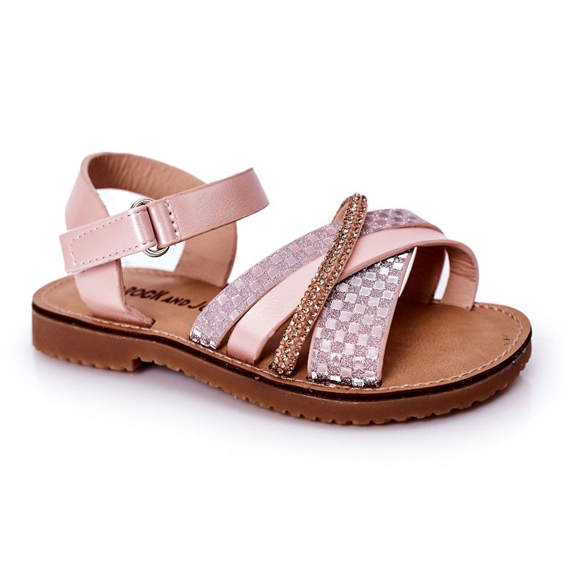 FR1 Children's Sandals With Sequins Pink Becky FR1 Children's Sandals With Sequins Pink Becky