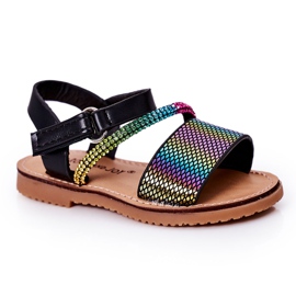 FR1 Children's Sandals With Sequins Black Blake ['black', 'multicolored']