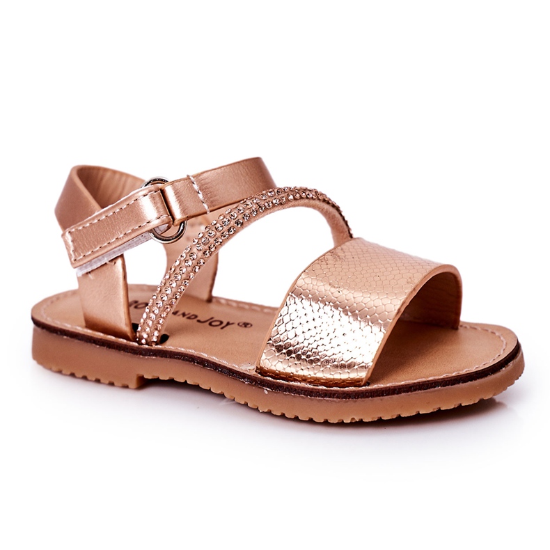 FR1 Children's Sandals With Sequins Rose Gold Blake golden