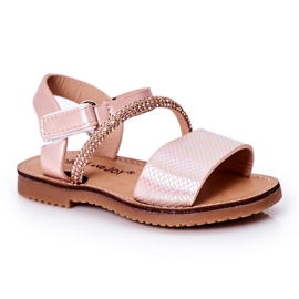 FR1 Children's Sandals With Sequins Pink Blake