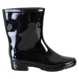 SHELOVET Classic lacquered rain boots black