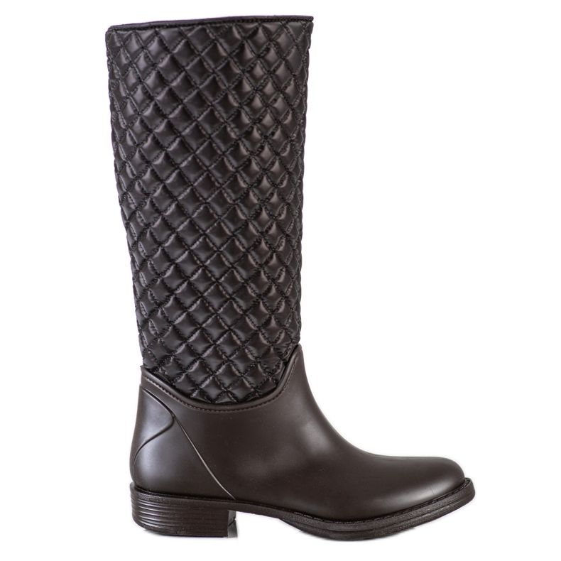 SHELOVET High, quilted galoshes brown