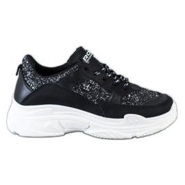 SHELOVET Black Sneakers With Glitter SHELOVET Black Sneakers With Glitter