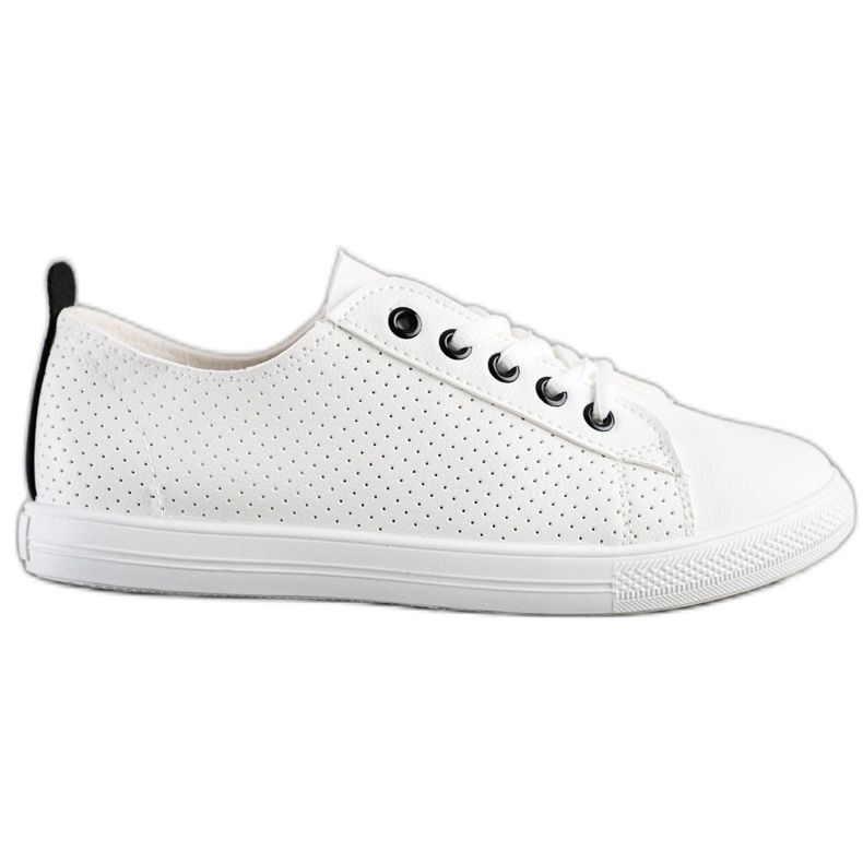 SHELOVET Openwork Sneakers With Eco Leather white