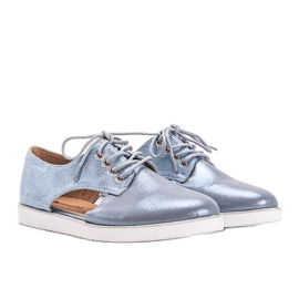 Blue shiny low cut Karley shoes