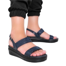 Navy blue wedge sandals Sweet Rasp