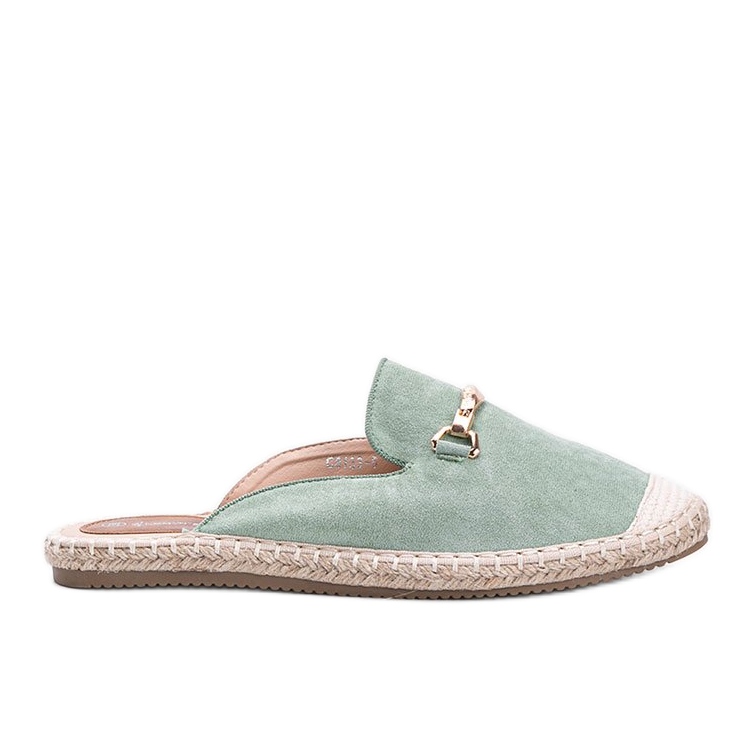 Women World green slippers with a buckle Women World green slippers with a buckle