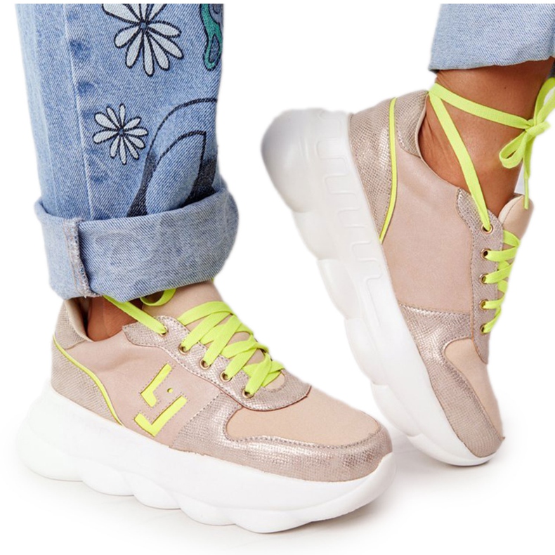 Women's Sports Shoes On the Platform Lu Boo Beige multicolored