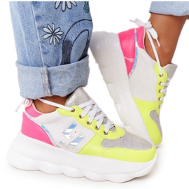 Women's sports shoes on the platform lu boo white multicolored