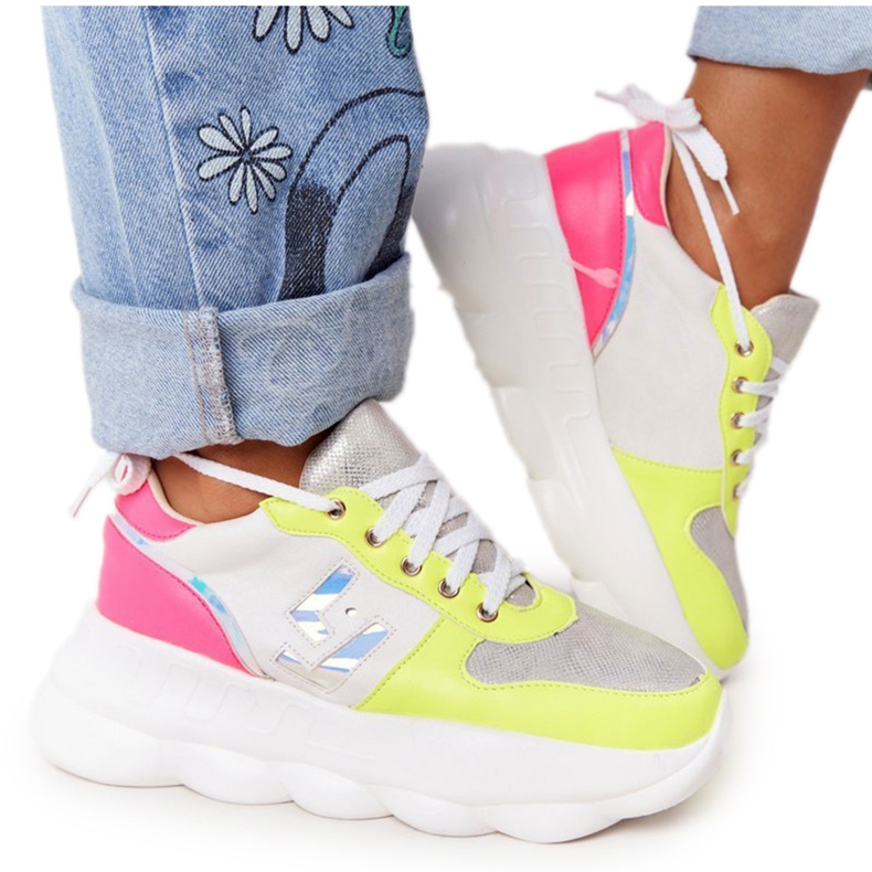 Women's sports shoes on the platform lu boo white multicolored Women's sports shoes on the platform lu boo white multicolored
