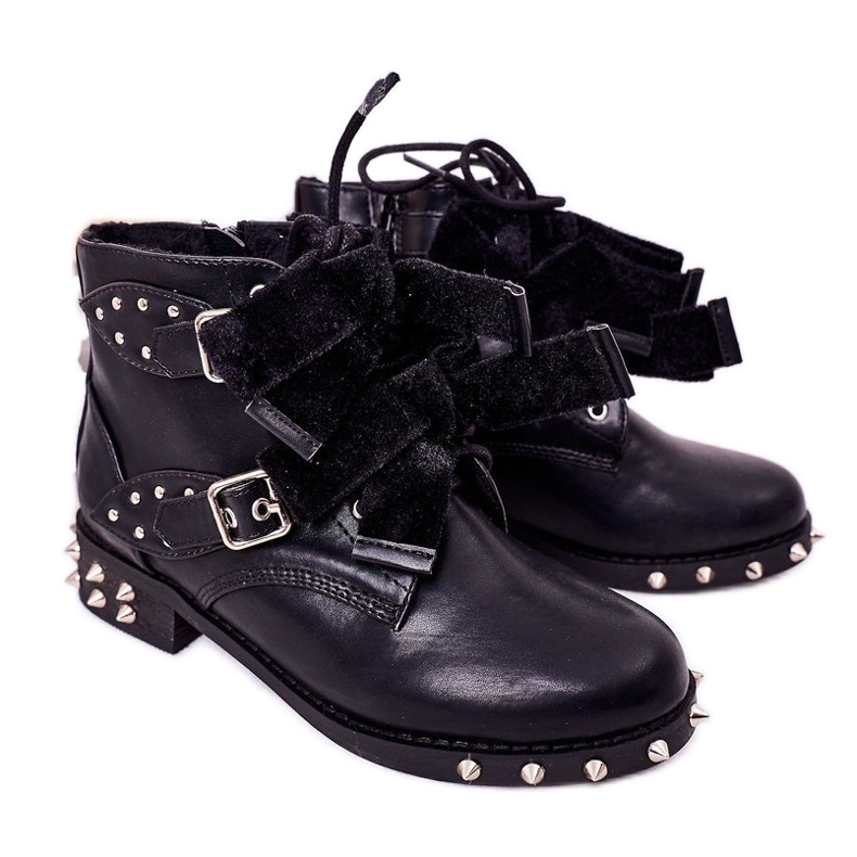 Children's Warm Boots With Studs Lu Boo Black