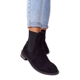 Warm Suede Booties Jodhpur boots Lu Boo Black