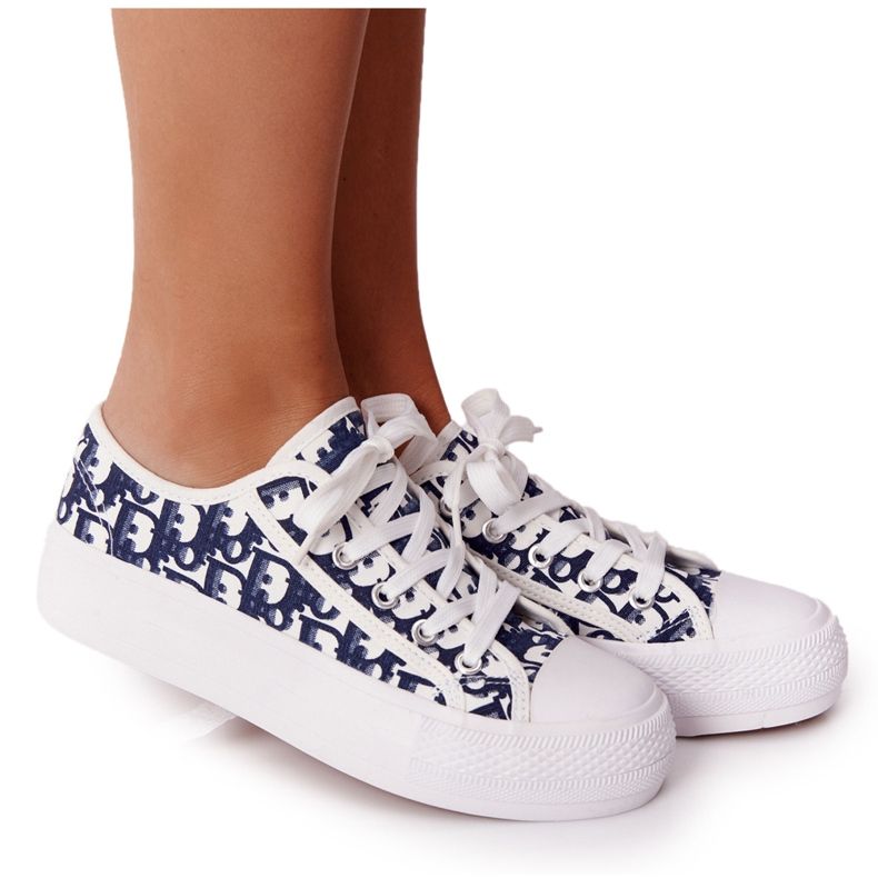 PS1 Women's Sneakers White and Navy Daphne navy blue PS1 Women's Sneakers White and Navy Daphne navy blue