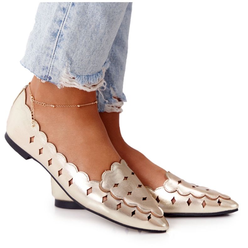 Women's openwork loafers Lu Boo Golden