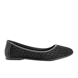 Black shiny Chuwi lace ballerinas