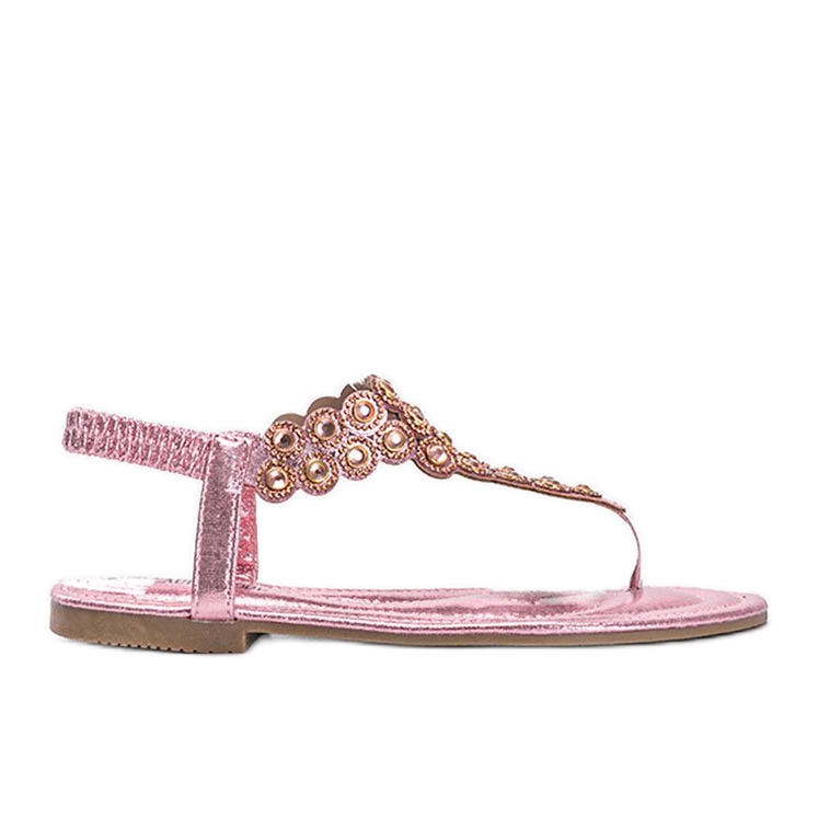 Barbados pink shiny flip-flops