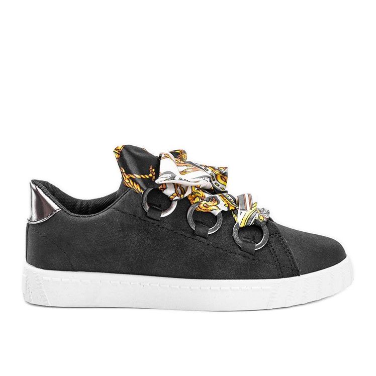 Black sneakers with a satin binding from Kisionis