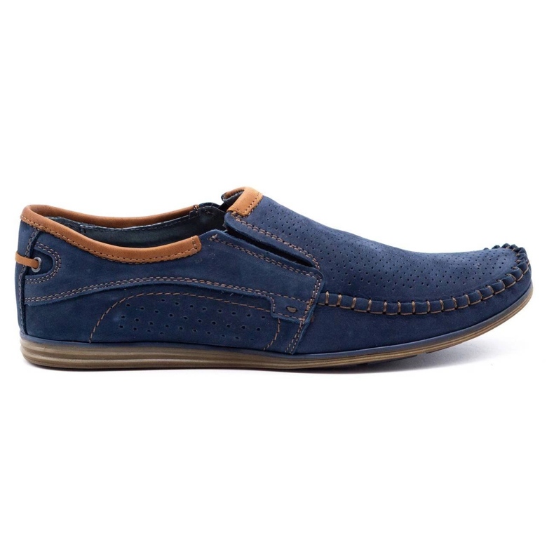 Olivier Men's leather loafers 4206 navy blue